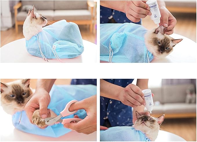 Dog Grooming Bag for Cats Nail Trimming AntiBite Bathing Bags Adjust Shower Bags Supplies Grooming Tool for Dog Cats