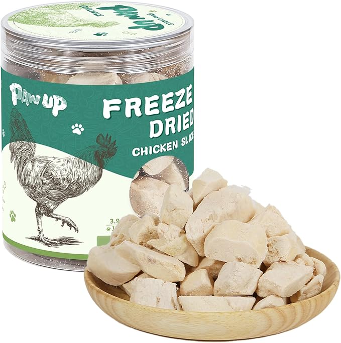 PAWUP Freeze-Dried Dog Treats, Single Ingredient Chicken Breast, High Protein Natural Healthy Treat for Medium & Large Dogs, 3.8 oz