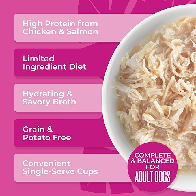 Tiki Dog® Savory Chicken with Salmon Recipe in Broth, 3 oz Cup (4 Count)