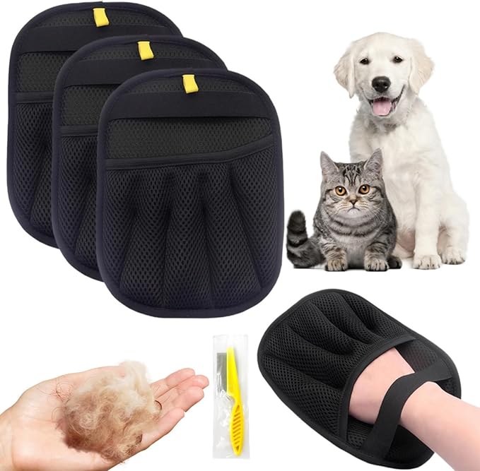 Pet Hair Remover Gloves, Electrostatic Removal Gloves for Pet Hair, Cat & Dog Hair Removal Tool for Furniture Couch