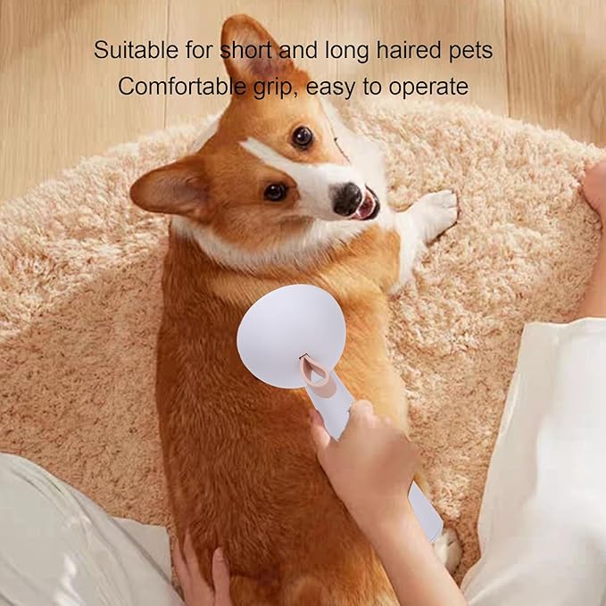 HEEPDD Cat Self Cleaning Slicker Brush, Pets Skin Friendly Grooming Brushes Pet Deshedding Brush for Shedding Dogs Cats Hair Easy to Remove Loose Undercoat with Long or Short Hairs (White)