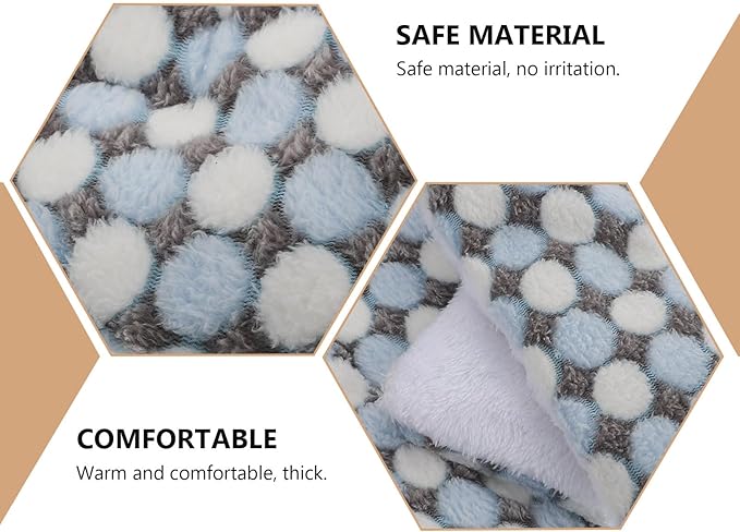ABOOFAN 2pcs Pet Sleeping Mats Warm Floor Throw Mats Blue Polka Dot Soft Sofa Cushion Pads for Dogs and Cats Autumn Winter Pet Supplies