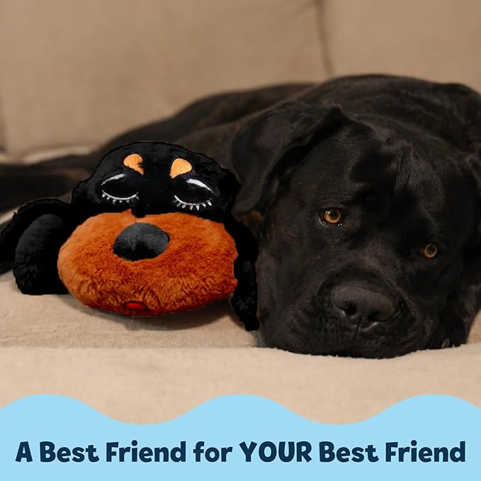 Snuggle Puppy Original for Large Breeds - Heartbeat Puppy for Dogs - Pet Distress Relief and Calming Aid - Comfort Dog Toy - Behavioral Training and Sleep Aid Cuddle Buddy - Rottie/Doberman