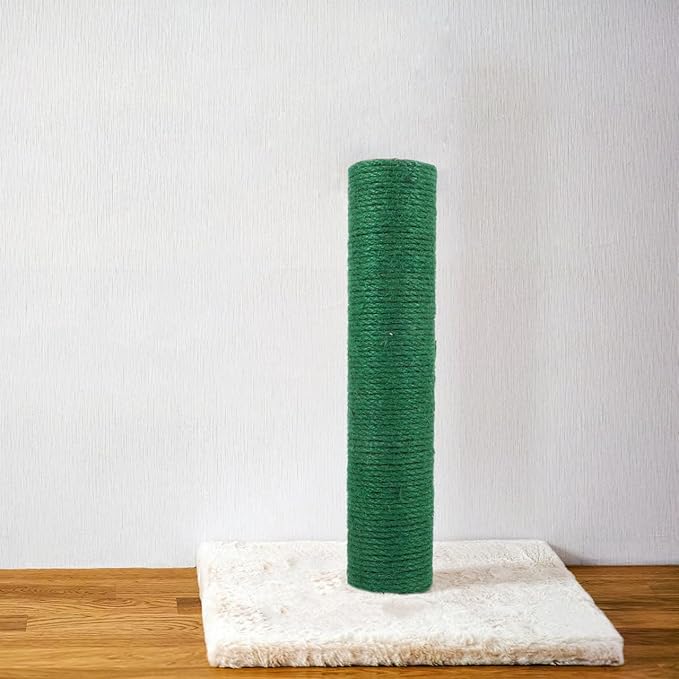 POPETPOP Cat Scratching Post Replacement, Natural Sisal Cat Scratching Pole Cats Claw Scratcher Kitten Tree Refill Pole Parts for Indoor Kittens Tower Green