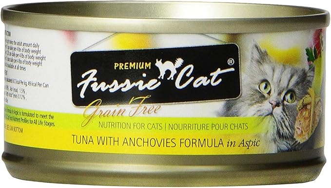 Fussie Cat Premium Tuna & Anchovies in Aspic Grain-Free Wet Cat Food 2.82oz, case of 24