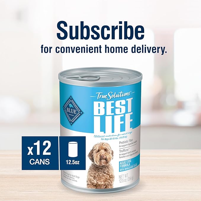 Blue Buffalo True Solutions Total Support Wet Dog Food for Adult Dogs, Made with Natural Ingredients, Chicken, 12.5-oz. Cans (12 Count)