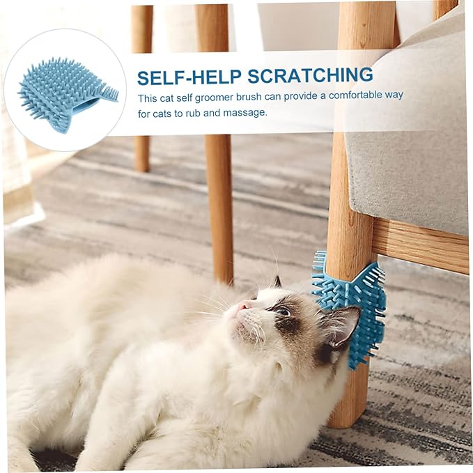 Toyvian Silicone Cat Massage Comb Grooming Brush for Corners Mild Friction Design for Gentle Massaging Easy to Soft Bristles for for Loose Hair Removal