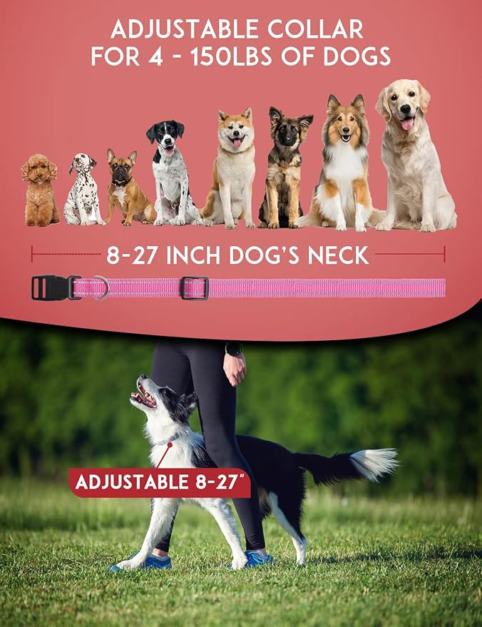 PaiPaitek Dog Shock Collar Replacement Strap 2-Pack, Reflective & Adjustable 3/4" Dog Collar for Training - Compatible with Jugbow, PetSafe, Bousnic, Garmin Replacement Collar Strap - 2 Pack