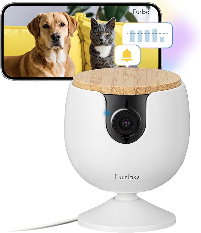 Furbo Mini Pet Camera [Subscription Required] Unlock Camera w/Paid Plan: Home Security with Dog & Cat Safety Alerts, 2-Way Audio, Mountable Smart Cam (Low Risk, 3mo Min. Cancel Anytime)