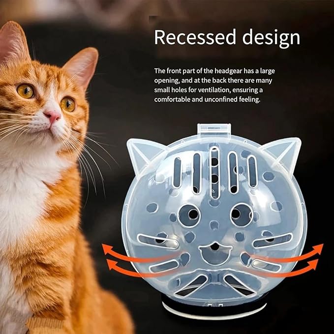 Cat Bubble Muzzle - Breathable Transparent Face Hood,Cat Hood | Small Dogs Bathing Shedding Nail Trimming Shower Behavior Training Bite Prevention Travel