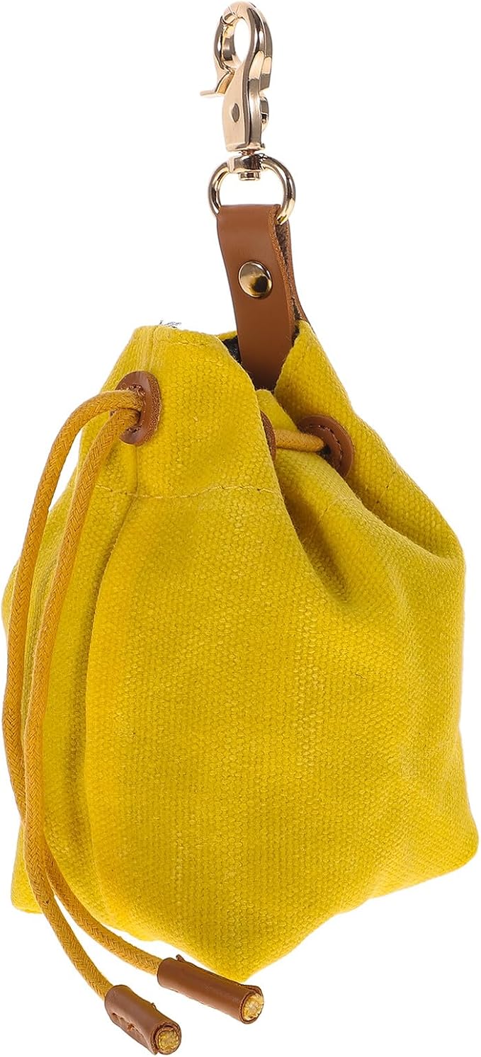Kisangel Dog Treat Pouch Large Capacity Felt Drawstring Bag with Keychain Portable Outdoor Puppy Snack Training Food Container for Pet Supplies