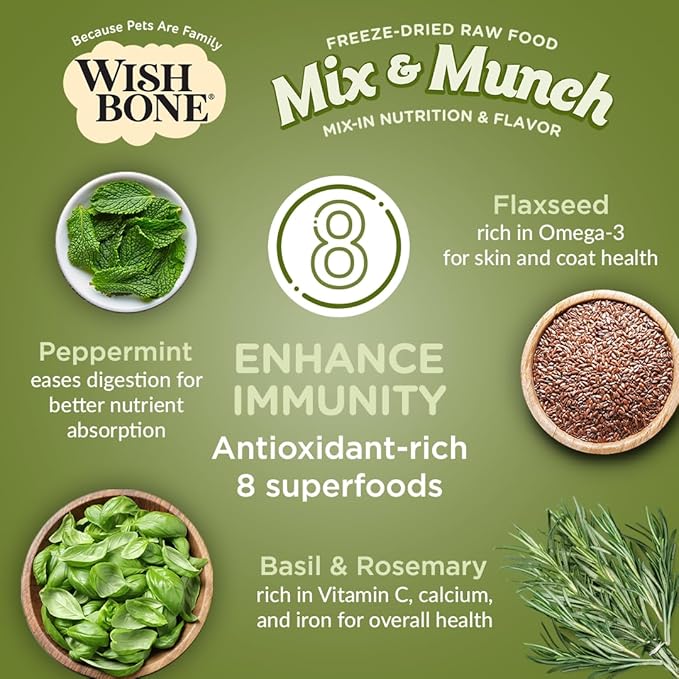 Wishbone Mix & Munch Raw Freeze-Dried Grain-Free Lamb, Goat and Chicken for Cats