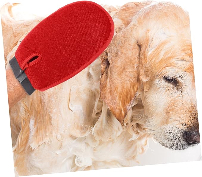 KESYOO Double Sided Pet Massage Glove Brush Gentle Grooming Tool for Efficient Pet Shower De Shedding Comfortable Padding Breathable Mesh for Easy Use
