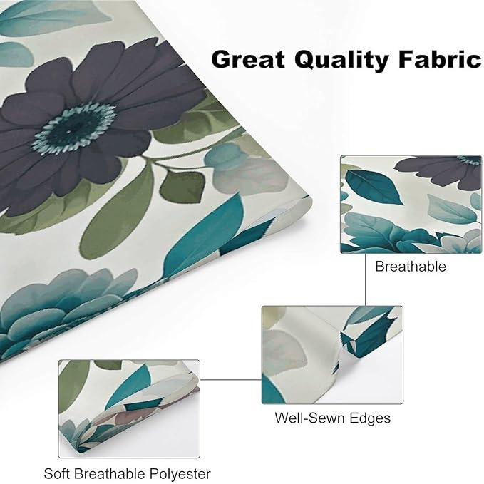 Dog Bandana Spring Pet Scarf Adjustable Triangle Teal Grey and White Floral Printing Dog Bib Washable Polyester Puppy Bandana for Small Medium Large Dogs Cat Birthday Party Supplies