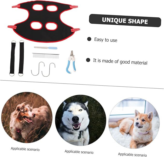 Totority 1set Pet Grooming Hammock for Cats Dogs Nail Clipper Set Pet Grooming Comb for Small to Medium and Easy to Use Random Accessories Included