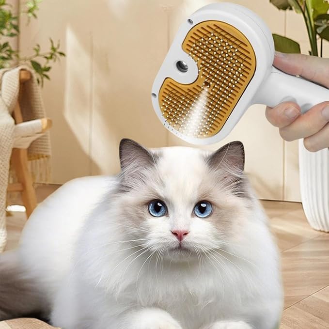 Pet Steam Brush for Cat,Self-Cleaning Cat Grooming Shedding Comb - Detangling Steam Brush - for Indoor Bath Shower Home Travel Pet Puppy Kitten