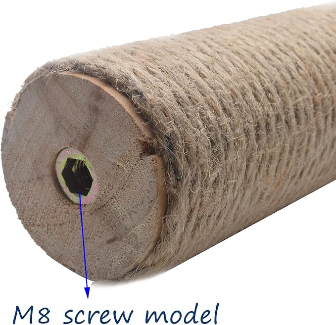 24inch Natural Wood Sisal Cat Scratching Post Replacement Pole Part for Tower Climbing Scratcher Large 3.54" Dia,DIY Cat Tree Pole Toy Extension Spare Post