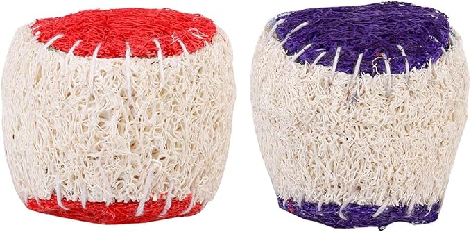 IMIKEYA 2pcs Dog Chew Natural Loofah Tennis Balls Sturdy Puppy Chewing Training Supplies Interactive Pet Balls for Dog Play and Fetch Random Color