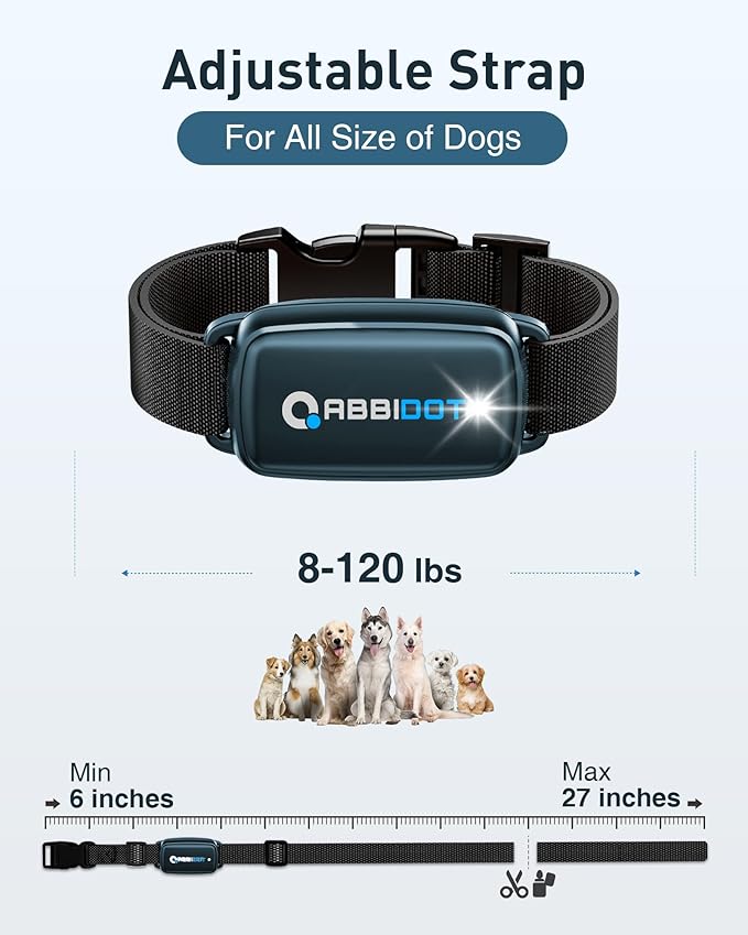 ABBIDOT Dog Shock Collar, 3300 FT Dog Training Collar with Remote, IPX7 Waterproof with 4 Training Modes, Rechargeable E-Collar for Small Medium Large Dogs (15-120 lbs) (Ink Blue, 1 Collar)