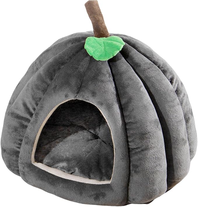 Peiiwdc Detachable Pet Bed Kitten Puppy Dog Cave Cartoon Pumpkin Pet Detachable Cushion Nest Supplies Cave Washable