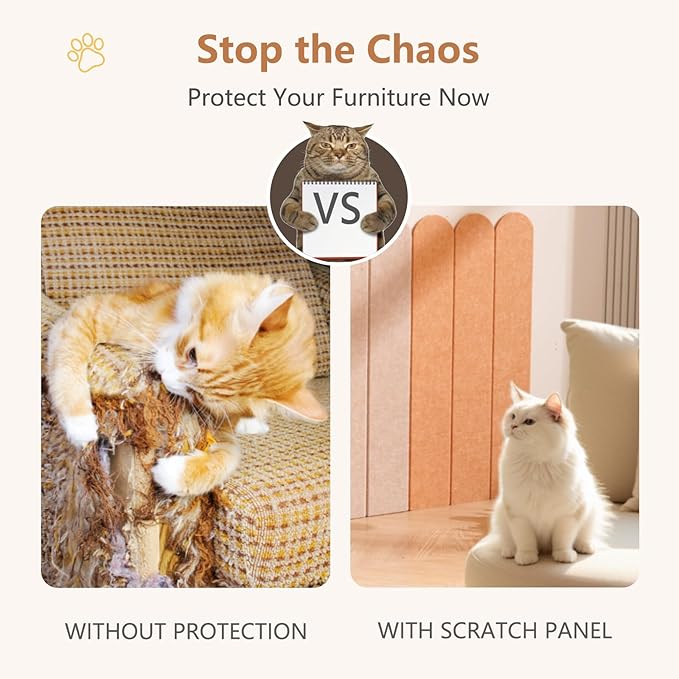 Cat Wall Scratcher, 35” Felt Cat Scratch Pad with Self-Adhesive Backing, Wall Mount Cat Scratching Mat for Indoor Cats, 3-Piece Pack Any Cut Combination (Light Gray)