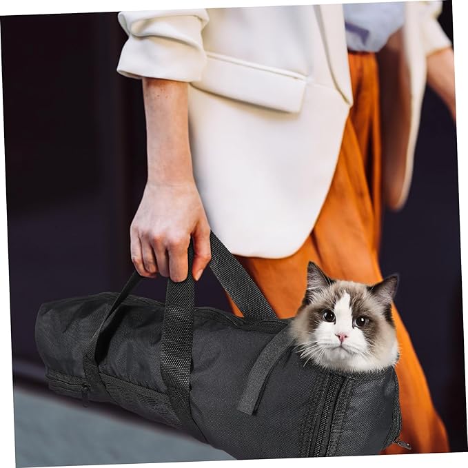 Totority Cat Bathing Bag with Zipper Closure Breathable Mesh Design for Grooming Nail Trimming Versatile Pet Carrier for Vet Visits and Travel Convenient Access Openings