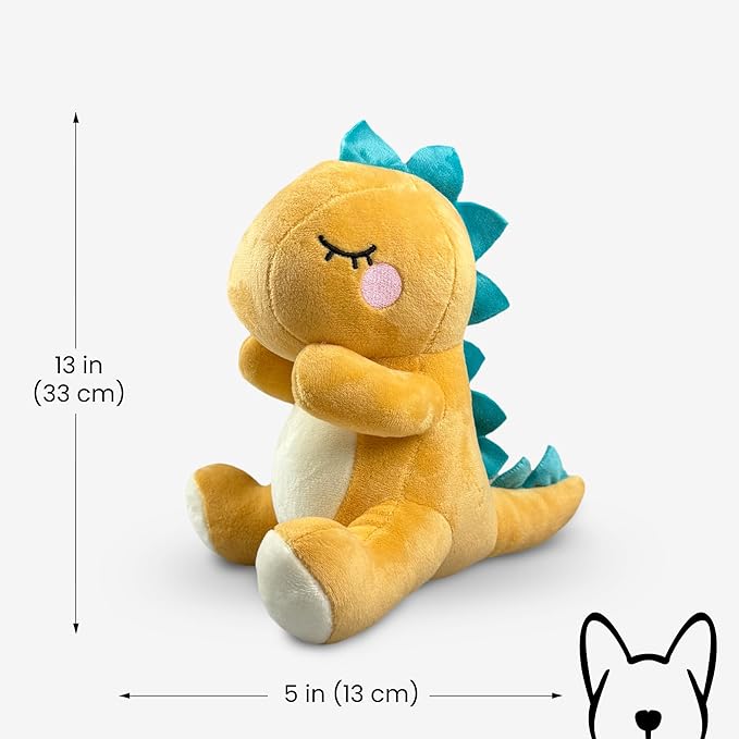 NANDOG My BFF Mite The Dino Plush Dog Toy – Soft Squeaky Pet-Only Toys for Dogs & Cats – Durable, Cuddly & Adorable Pet Companions for Playtime, Fetch & Snuggles