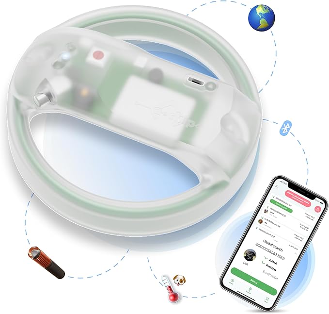 Microchip Scanner - RFID Reader - Chip Pet Scanners with Registration and Temperature Monitoring Seamless Animal ID Integration for Animals, Dogs, Cats, Puppy, Kitten