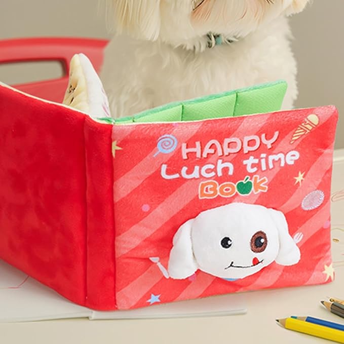 Squeaky Snuffle Mat - Pets Puzzle Toys, Cute Slow Feeder, Pet Snacks & Educational Toys | Puppy Lunch Box Book Dog Treat Puzzle Dog Feeding Mat Interactive Toy Plush for Pet Supplies