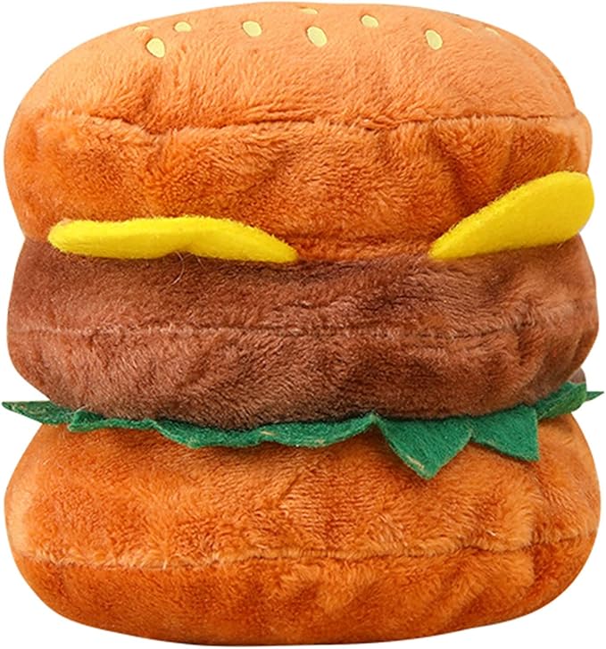 Dog Chew Toy Pet Plush Hamburger Aggressive Chewers Teething Puppy Gift Pet Supplies for Dog Puppies