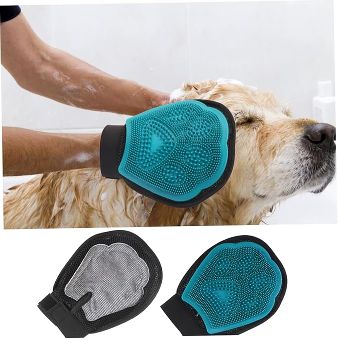 Pet Massaging Deshedding Glove for Dogs Gentle Grooming Glove for Cats Comfortable Padding and Mesh