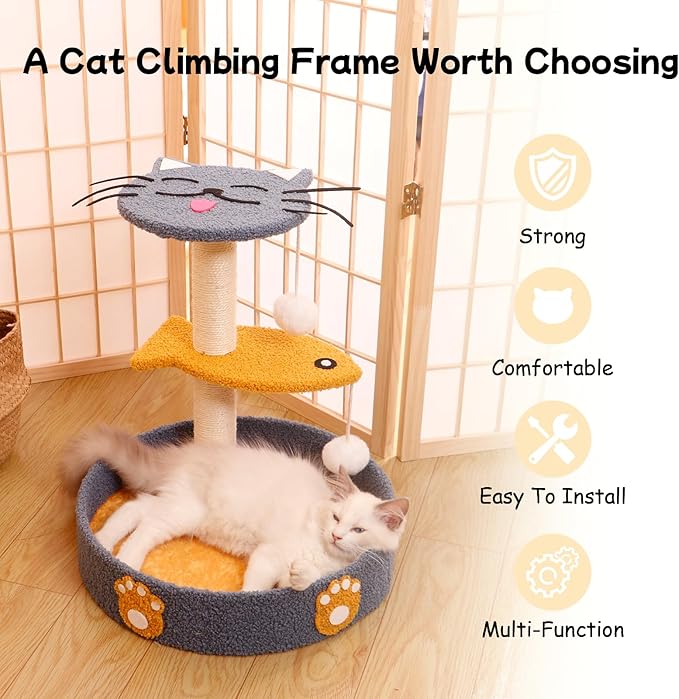 Cat Scratching Posts Cat Tree House Cat Scratching Post Cute Cat Scratcher Cute Scratching Post Cat House in One Blue