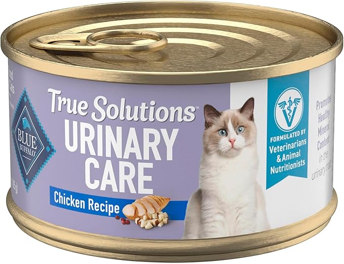 Blue Buffalo True Solutions Urinary Care Wet Cat Food for Adult Cats, Made with Natural Ingredients, Chicken, 3.0-oz. Cans (24 Count)