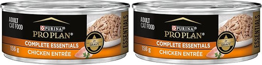 Purina Pro Plan Complete Essentials High Protein Cat Food Gravy,Wet Cat Food Chicken Entree - 5.5 oz. Cans,(Pack of 48)