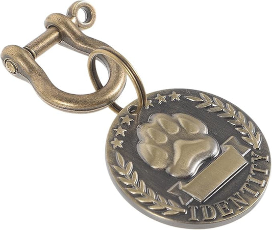 Pet Id Tag Round Metal Engraved Pendant Back Engraving Sturdy Cat and Dog Name Tag for Collar Use in Pet Supplies