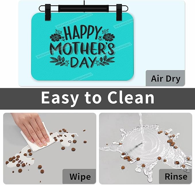 Pet Feeding Mat Absorbent Dog Mat for Food and Water Bowl Dog Accessories Happy Mother's Day Floral Gift for Mom Ep Pet Supplies Dogs Quick Dry Cat Water Dispenser Mats 18X12In