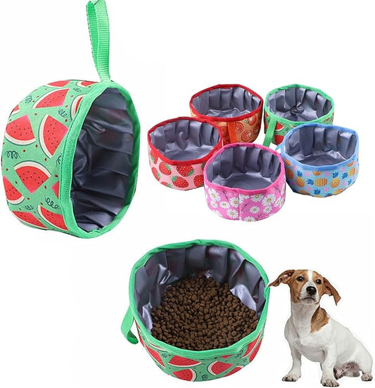 Pet Bowl Food Bowls Dogs Oxford Foldable Treat Dry Food Water Camping Feeding Watering Supplies Oxford Fabric Dog Lightweight Travel Outdoor Feeding