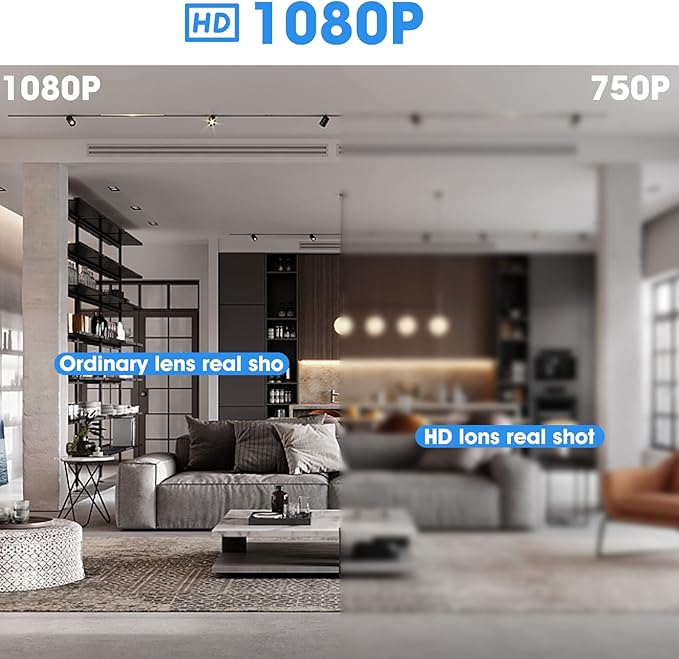 Camera Clock HD 1080P WiFi Video-only Cameras Wireless Night Vision Surveillance Security Nanny Cams for Home/Pet，Silent Video-Only Recording