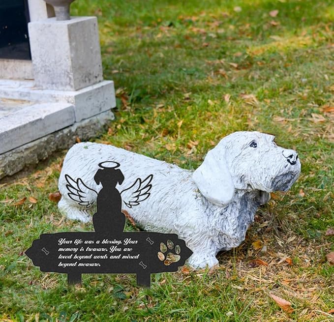Grave Markers for Cemetery for Dog, Weatherproof Metal Pet Memorial Stake, Garden Cemetery Decoration, Waterproof Pets Grave Marker Memorial Plaques for Outdoors Yard Patio