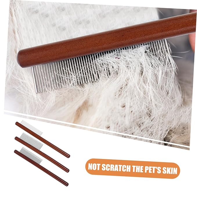 3pcs Wooden Pet Comb Dog Hair Flea Comb for Cats Cat Grooming Tools Dog Grooming Brush Tear Brush