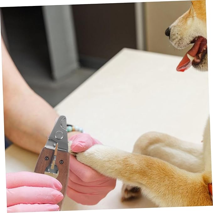 VICASKY Professional PET Nail Clipper Ergonomic Wooden Handle Stainless Steel Dog and Cat Nail Trimmer for Small Animals Safe and Convenient Grooming Tool