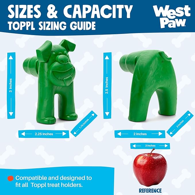 WEST PAW Toppl Stopper Insert Accessory for Toppl Dog Treat Toy – Keeps Toy Steady and Upright for Filling and Freezing, Mess-Free Treat Prep, Dishwasher Safe, Made in USA - Clover Green