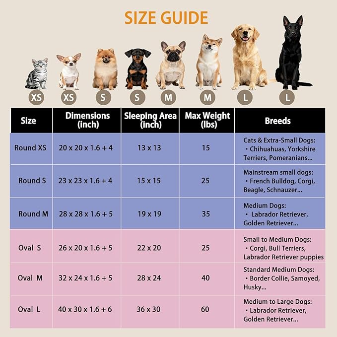 Calming Dog Bed for Small Medium Dogs, Anti-Anxiety Donut Washable Puppy Bed Orthopedic Cushion, Soft Fluffy Faux Fur Plush Warming Cozy Cat Bed, Fits up to 25 lbs Pets (Round, Blush 23")