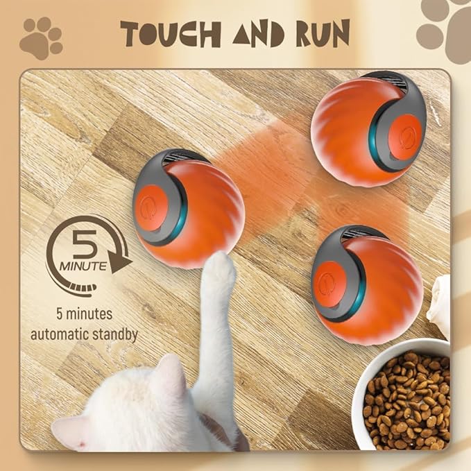 Upgrade Speedy 3.0 Tail Cat Toy, 2026 New Speedy Tail Interactive Cat Toy for Indoor Cats, USB Rechargeable Automatic Moving Smart Cat Toys Ball with Tail Two Speed Adjustment (Blue, 1PC)