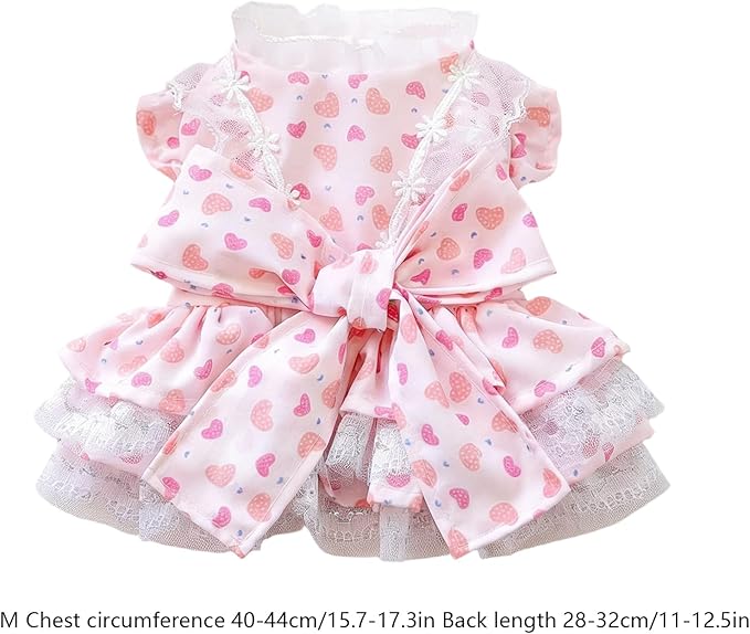 Genérico Puppy Dress - Breathable, Pink and Adjustable - Medium Dog Dress, Puppy Clothes, for Doggie | for All Breeds Daily Use Outdoor Walk Photo Shoot Summer