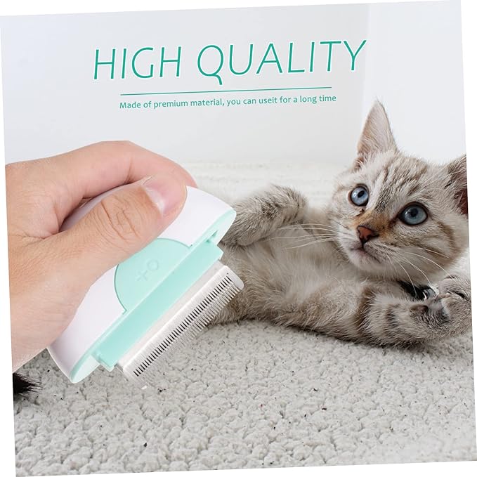 Pet Cat Grooming Comb Brush Stripping Tool for Shedding Cleaning Cat Hair Brush for Long Haired Cats Portable Design for Easy Use