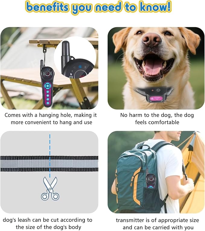 DOTSTAR Dog Wireless Fence Training Collar Pet Electric 2 in 1 System, Portable Dog Perimeter Fence Training Collar, Rechargeable Pet Containment System with 3 Training Modes for Large Medium Dogs