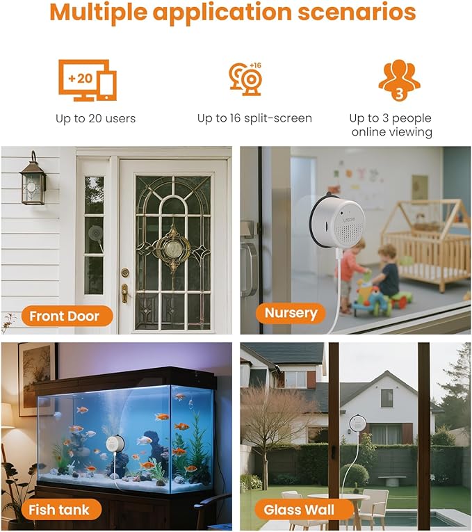 litokam Window Camera 3MP 2K, WiFi6 & 2.4GHz Indoor Cameras for Home Security with Al Color Night Vision, Person/Motion/Sound Detection & Real-Time Alerts, 24/7 Recording, 104° View Angle
