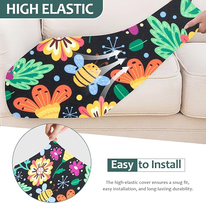 HANDONTIME Psychedelic Outdoor Cushion Covers 8pcs Mexican Style Couch Cushion Covers Replacement Patio Couch Cover Sofa Cover Indoor Patio Cushion for Outdoor Furniture Washable, Cover Only