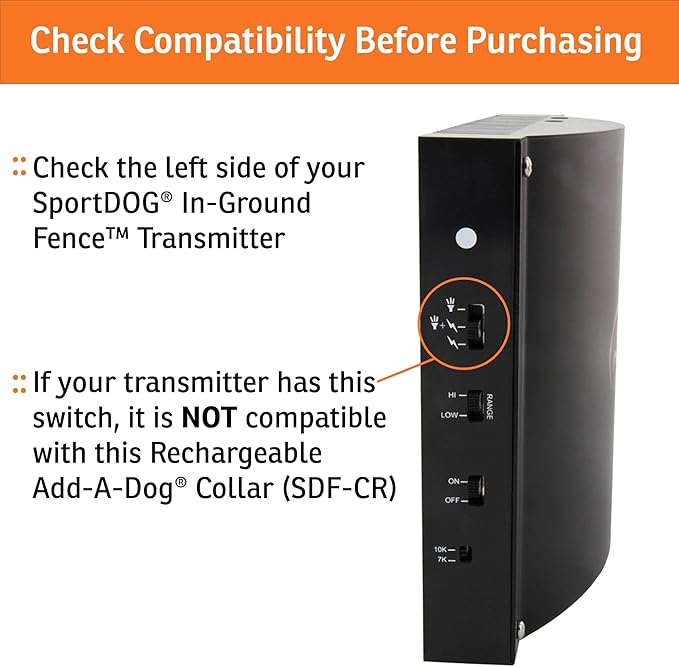 SportDOG In-Ground Fence Add-A-Dog Collar Rechargeable Dog Collar, Inground Fence for Dogs, Rechargeable Receiver, In Ground Fencing for Dogs (Black)